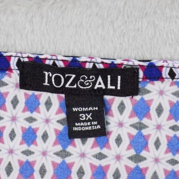 Roz Ali Top 3X Layer Flowy Tier Office Art Deco Chic Abstract (BUNDLE PRICE $5) - Picture 4 of 5